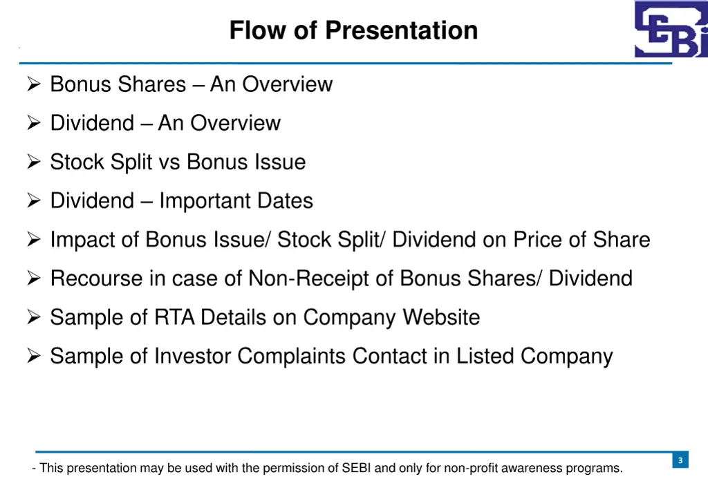 flow of presentation