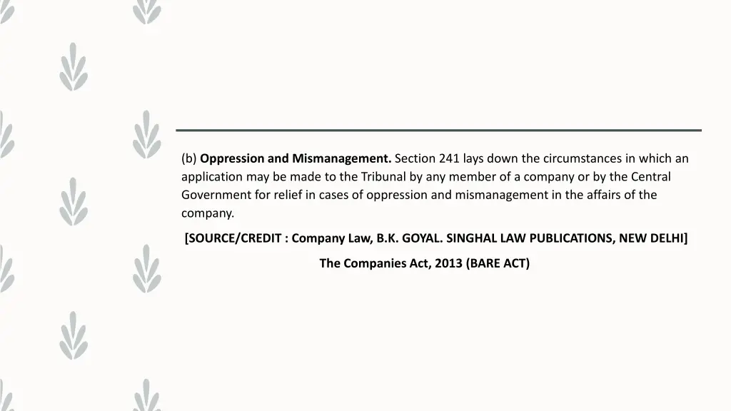 b oppression and mismanagement section 241 lays