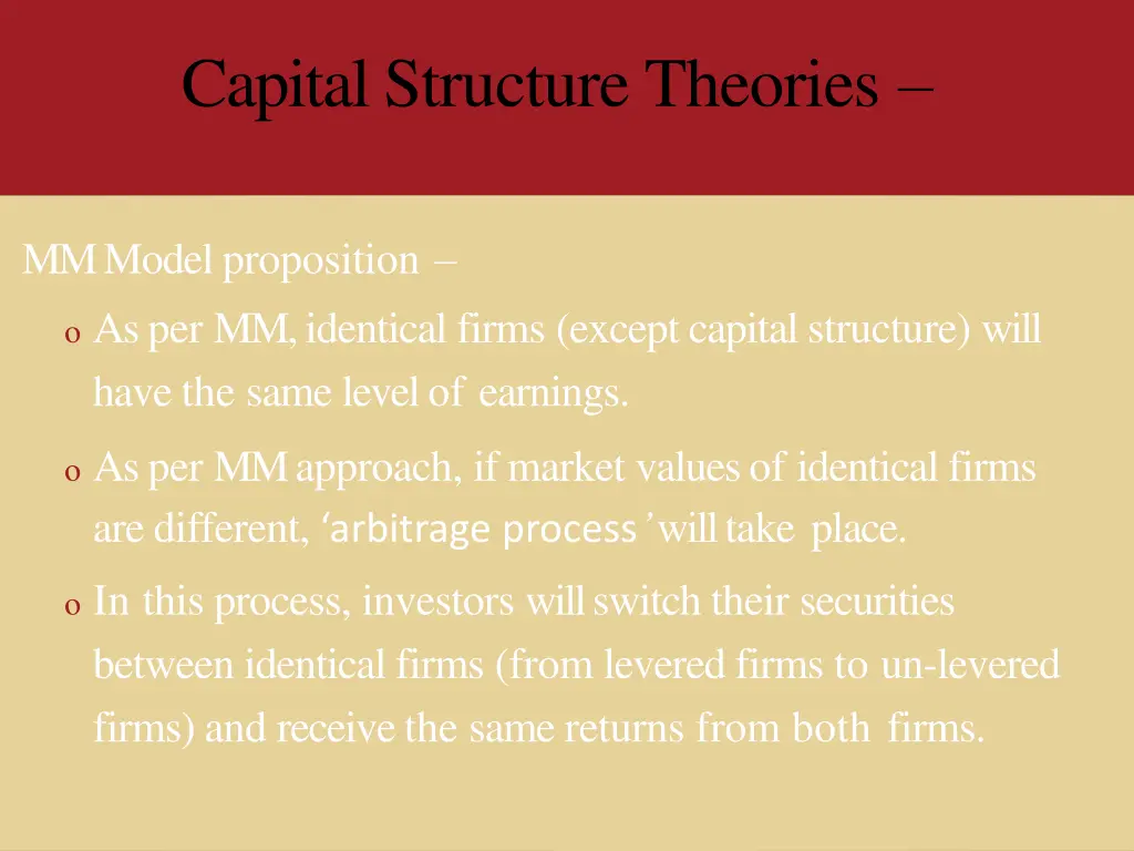 capital structure theories 6