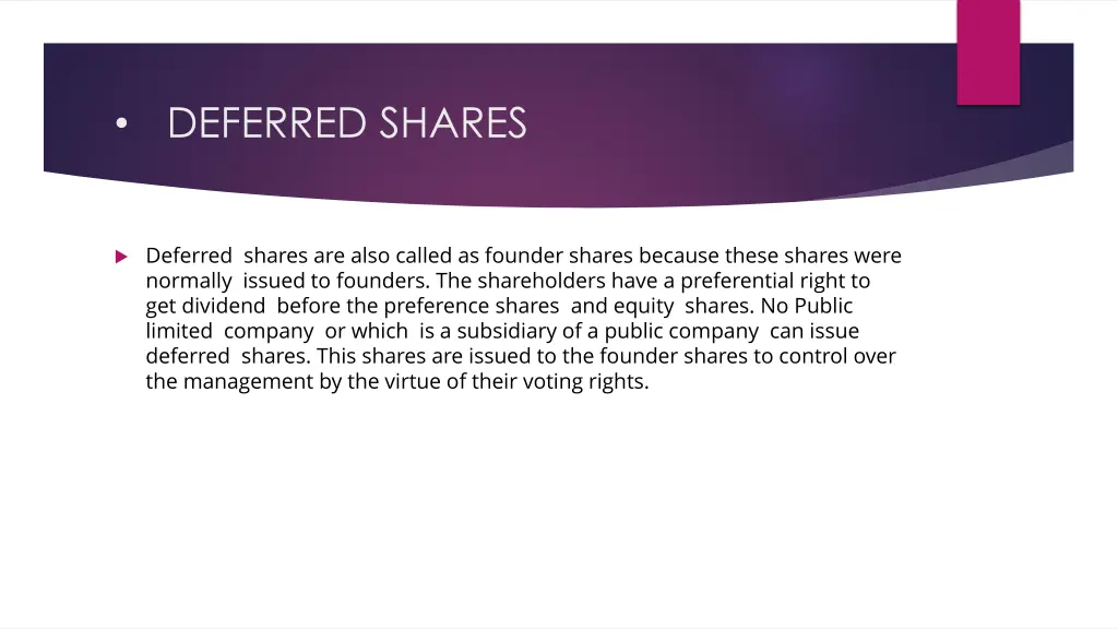 deferred shares