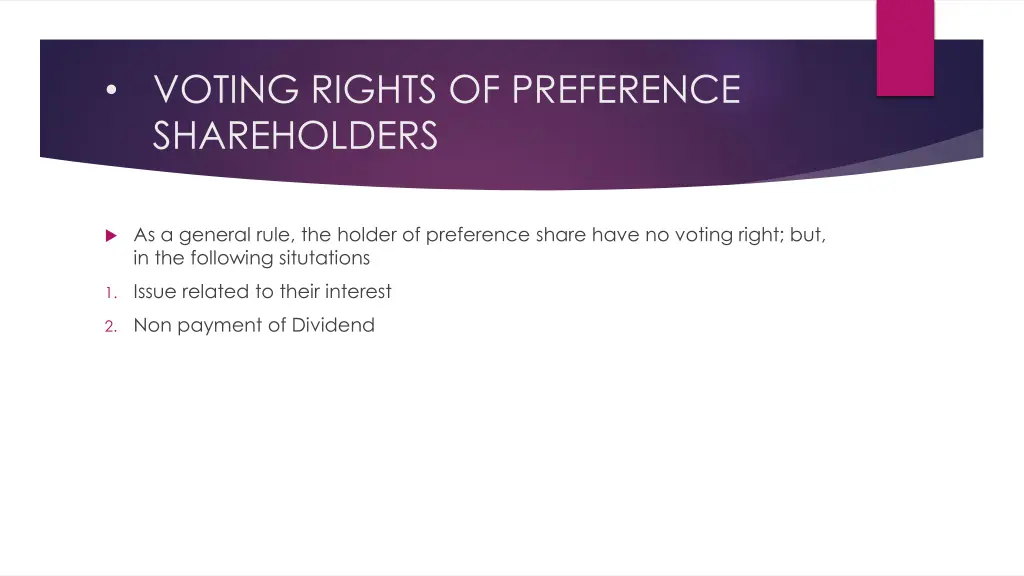 voting rights of preference shareholders