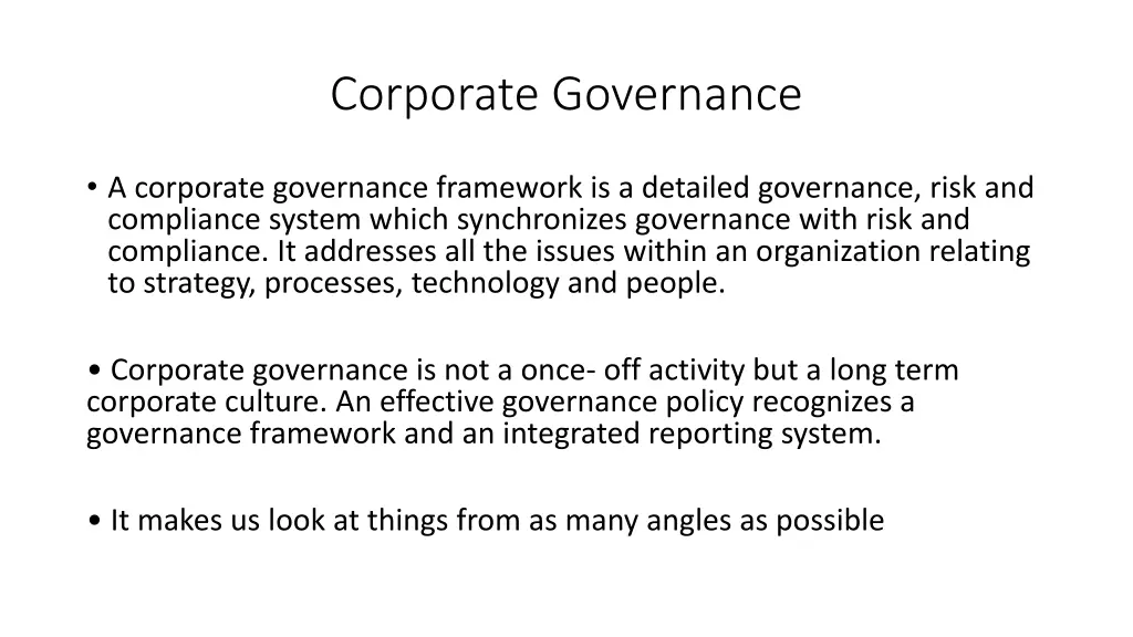 corporate governance