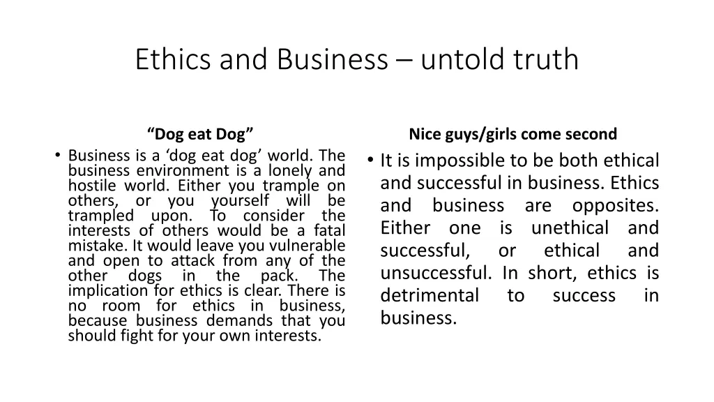 ethics and business untold truth