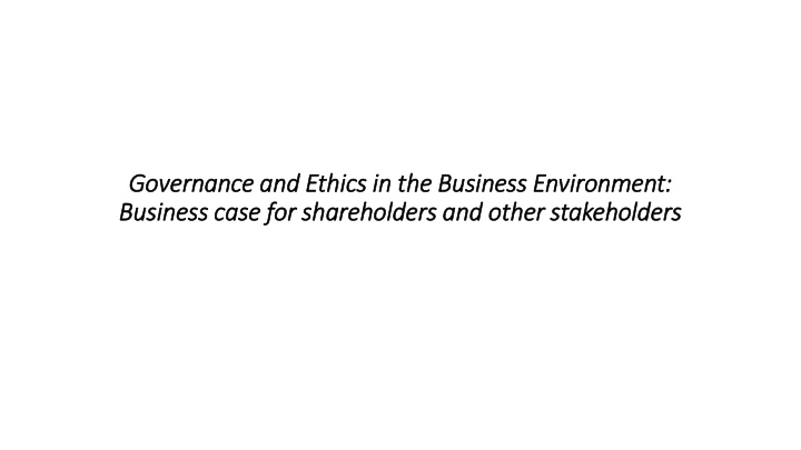 governance and ethics in the business environment