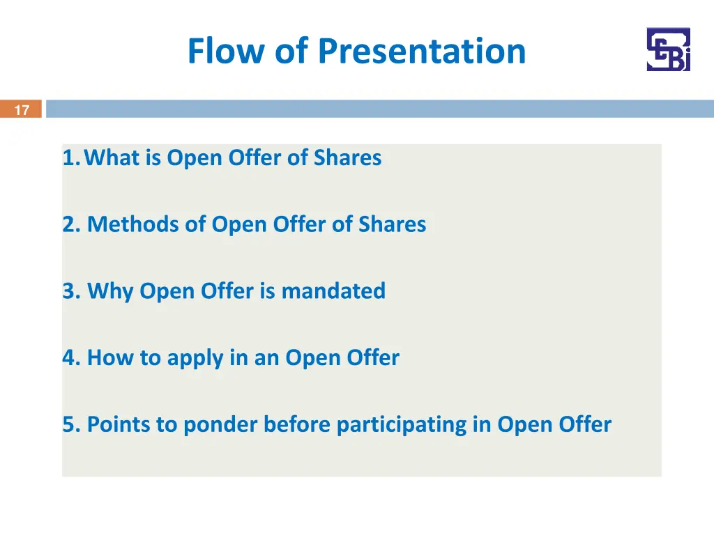 flow of presentation 1