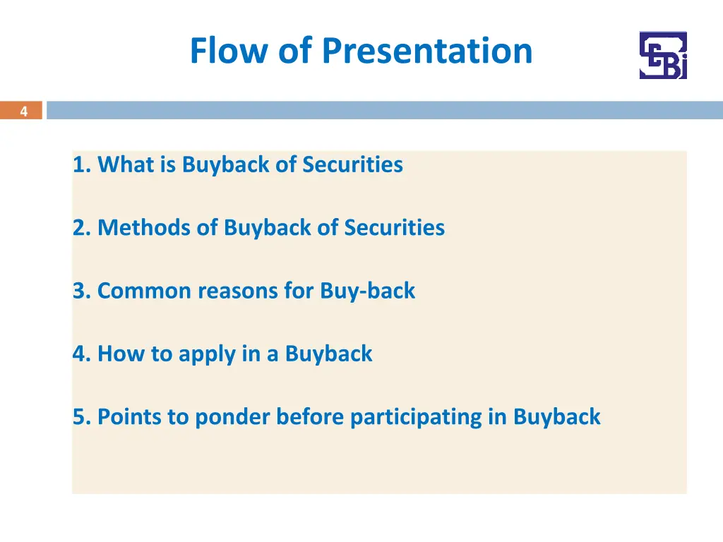 flow of presentation