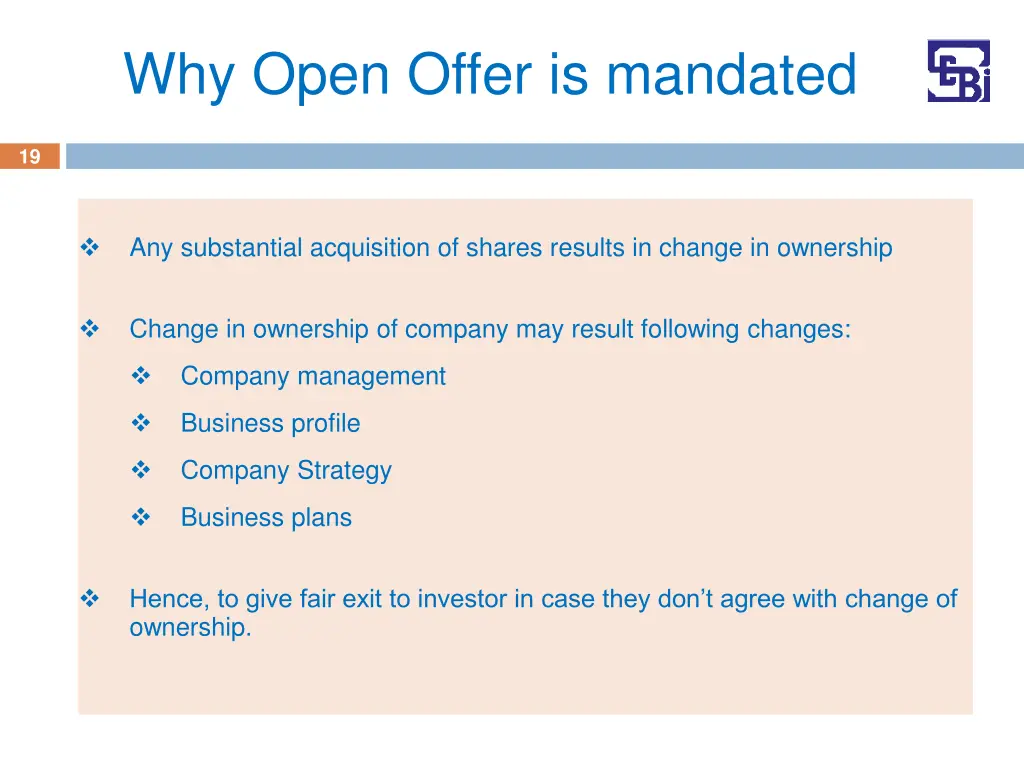 why open offer is mandated