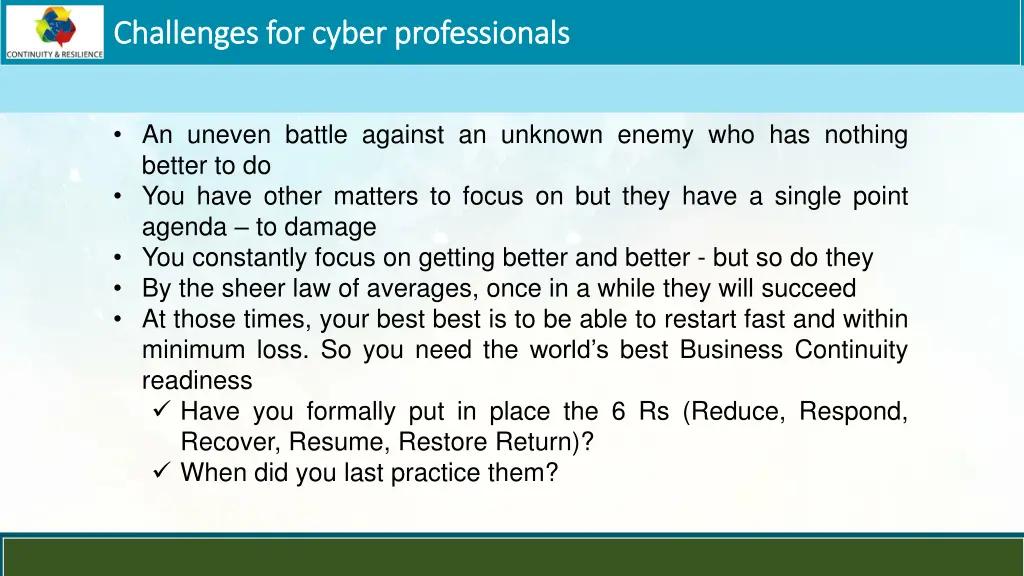 challenges for cyber professionals challenges