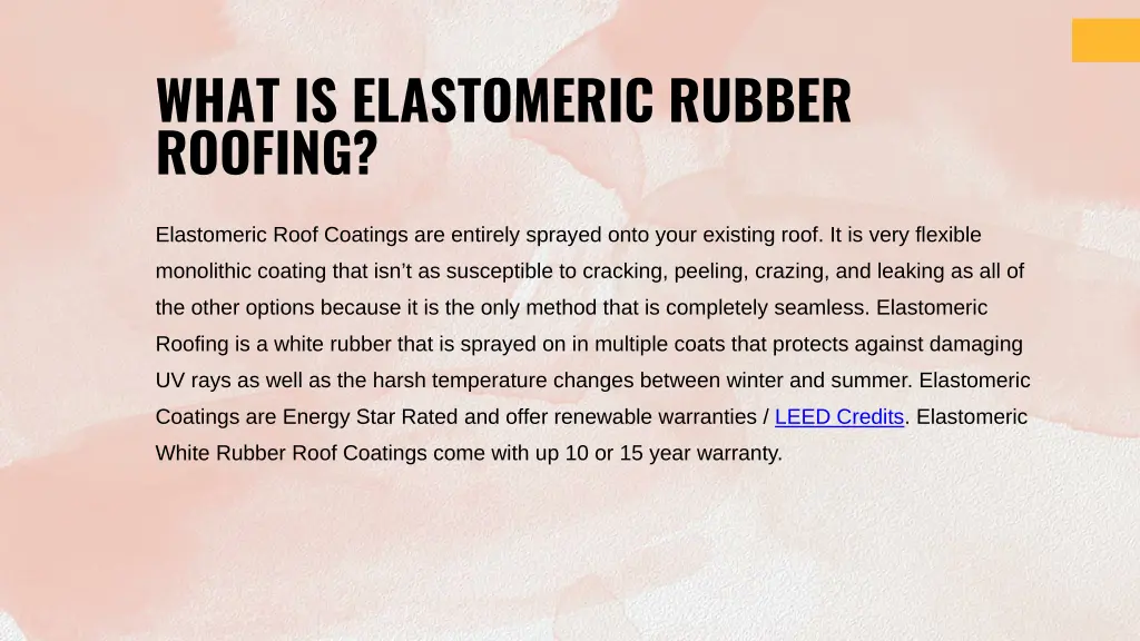 what is elastomeric rubber roofing