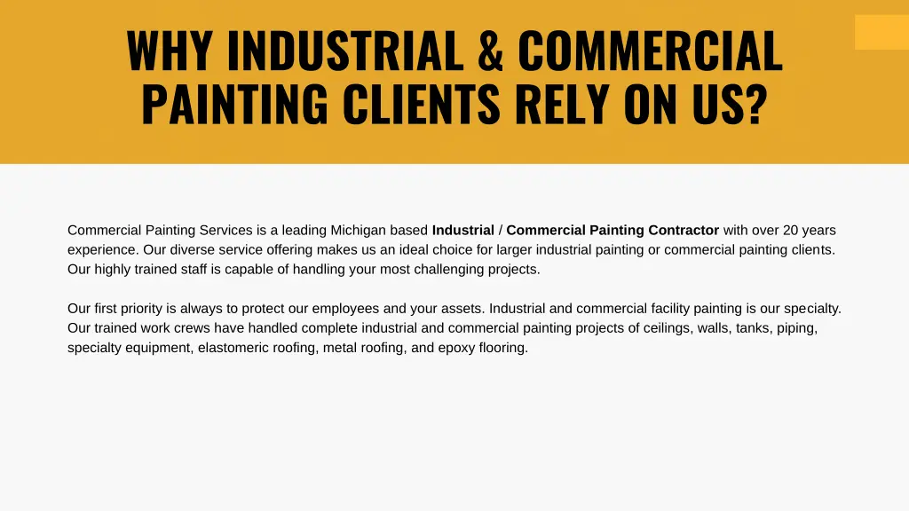 why industrial commercial painting clients rely