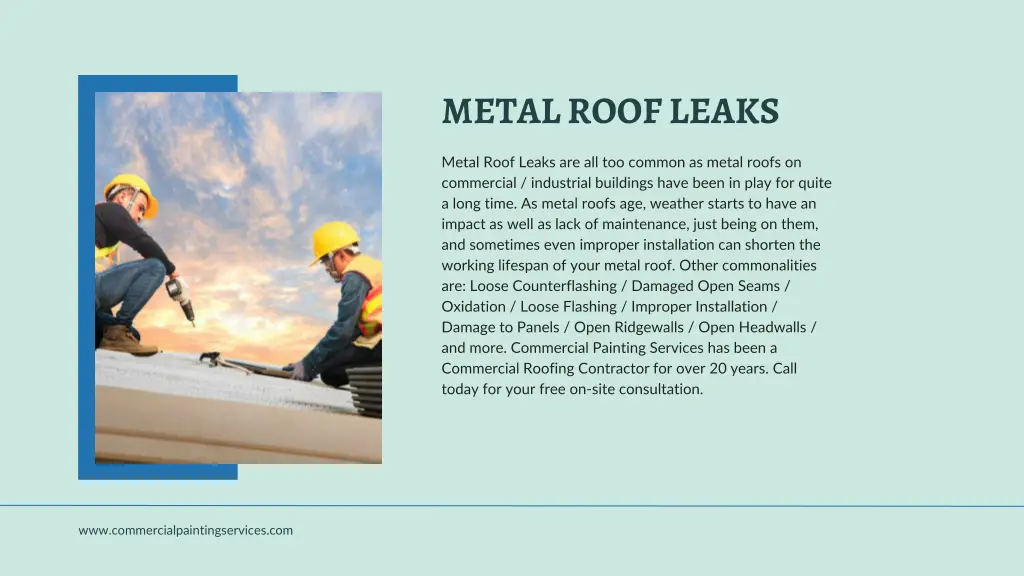 metal roof leaks