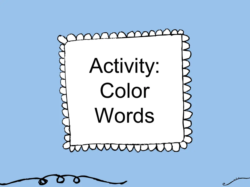 activity color words