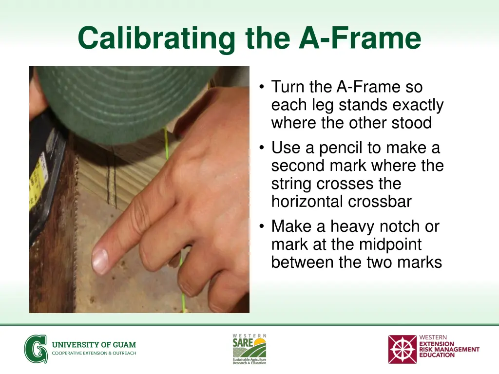 calibrating the a frame 1