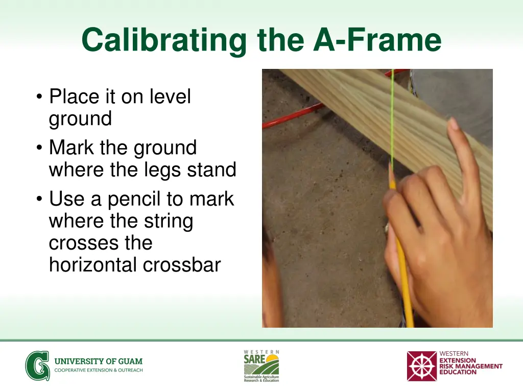 calibrating the a frame