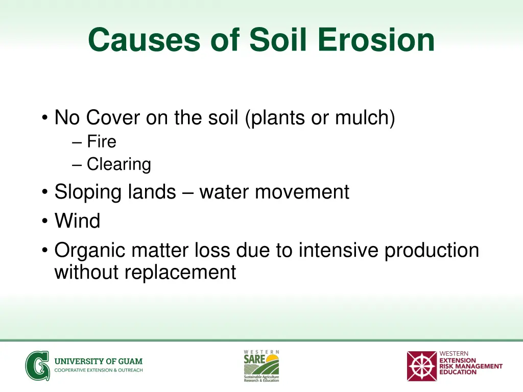 causes of soil erosion