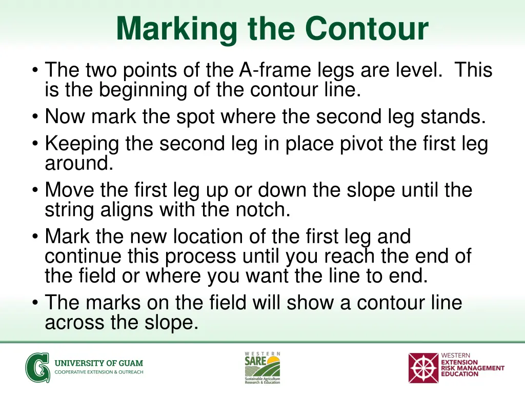 marking the contour the two points of the a frame