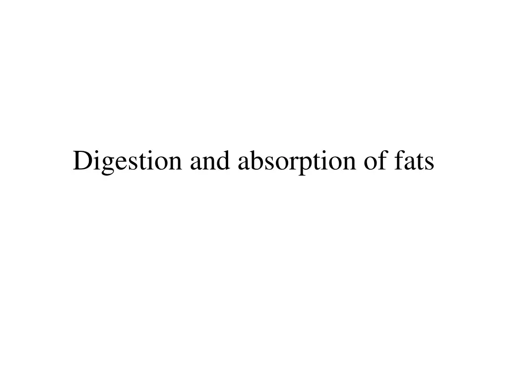 digestion and absorption of fats