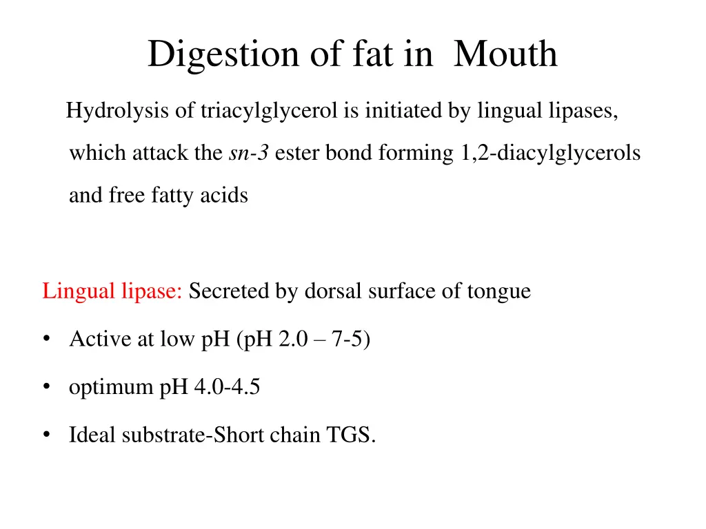 digestion of fat in mouth