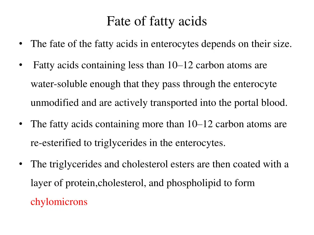 fate of fatty acids