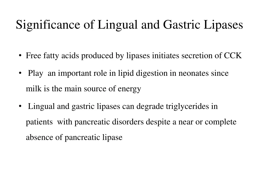 significance of lingual and gastric lipases