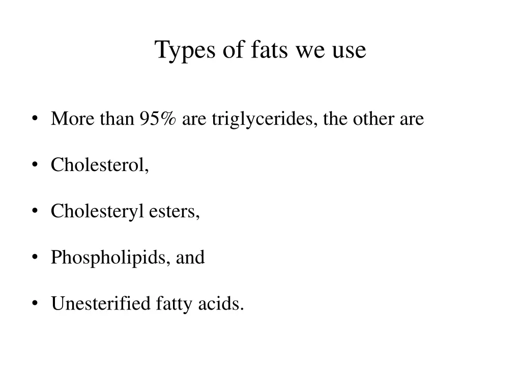 types of fats we use