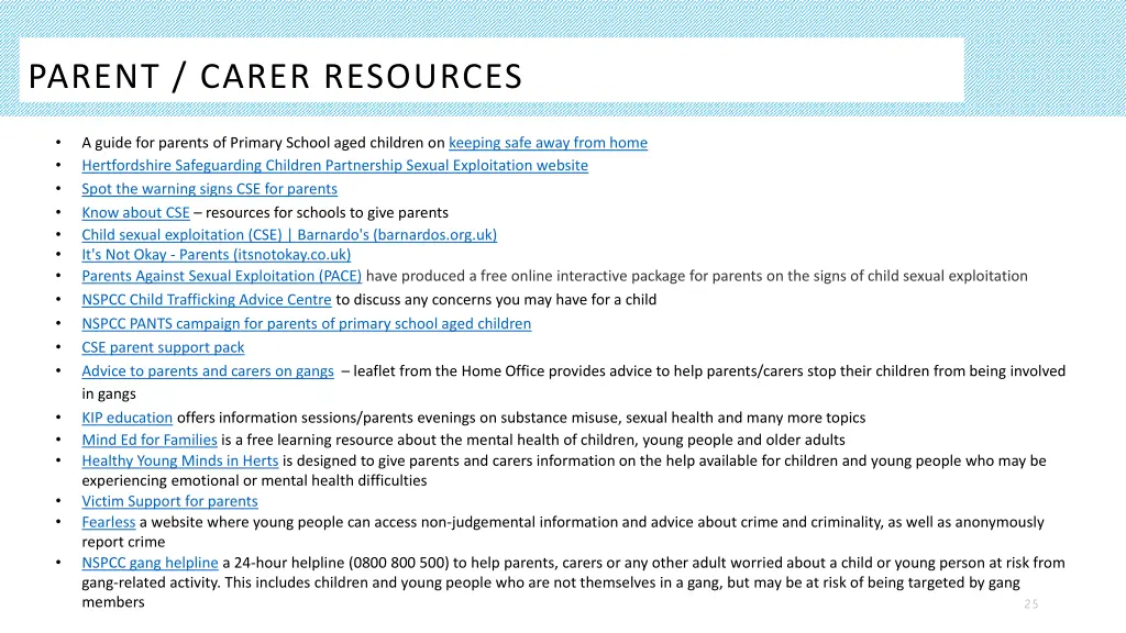 parent carer resources