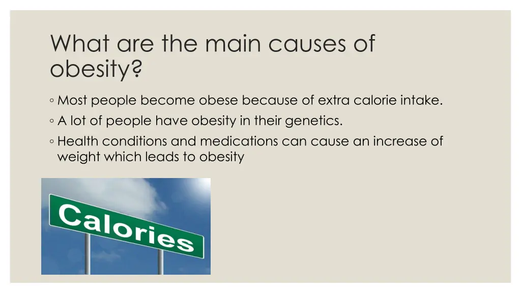 what are the main causes of obesity