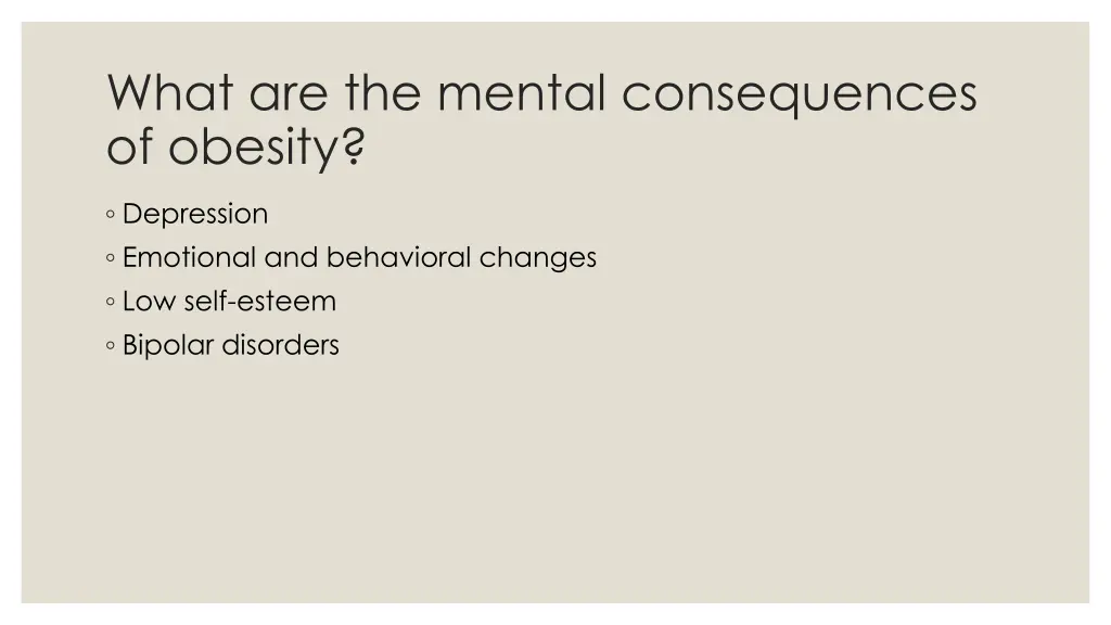 what are the mental consequences of obesity