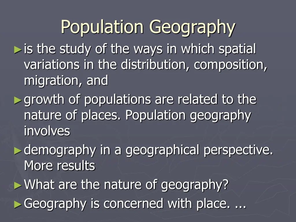 population geography