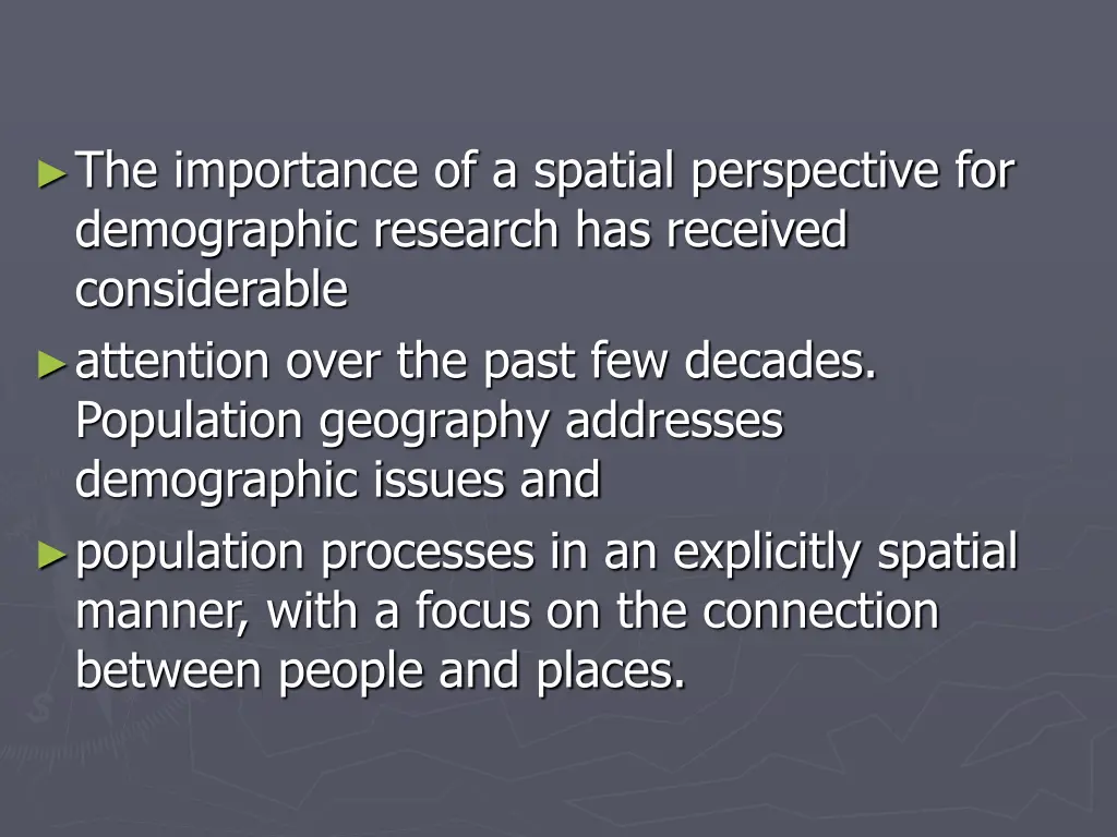 the importance of a spatial perspective