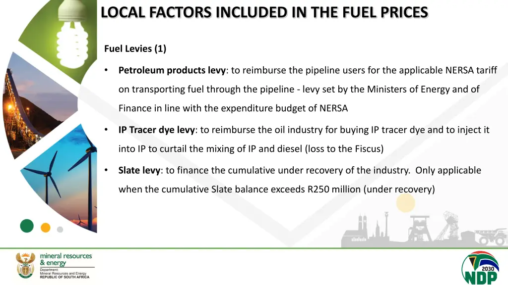 local factors included in the fuel prices