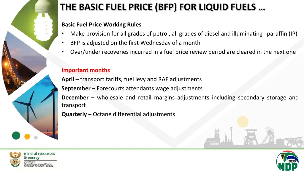 the basic fuel price bfp for liquid fuels 1