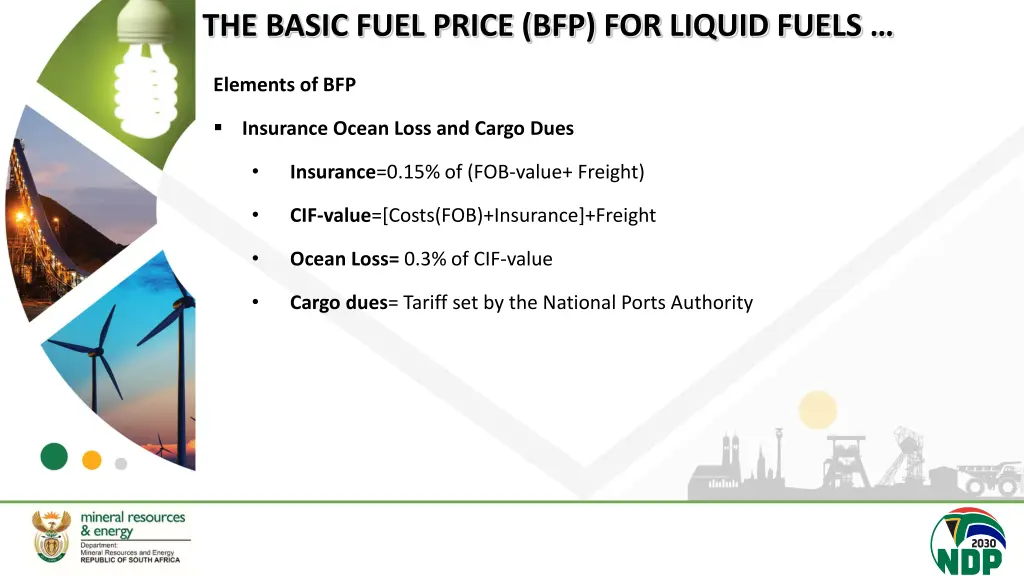 the basic fuel price bfp for liquid fuels 6