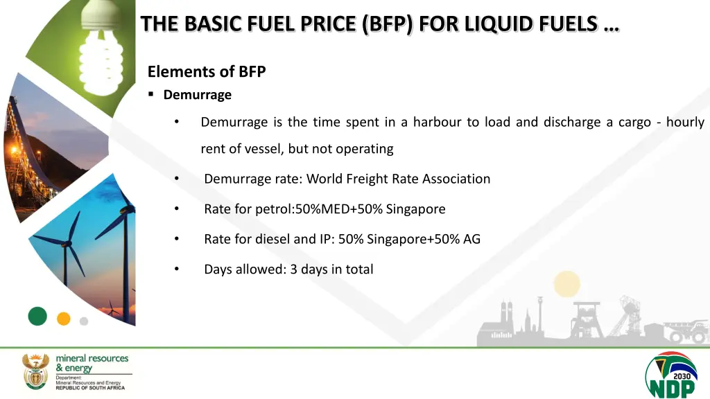 the basic fuel price bfp for liquid fuels 7