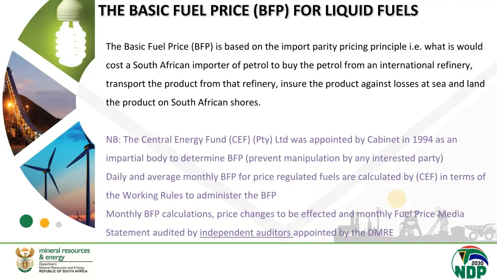 the basic fuel price bfp for liquid fuels