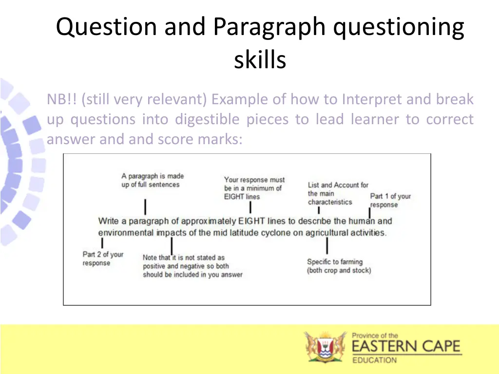 question and paragraph questioning skills