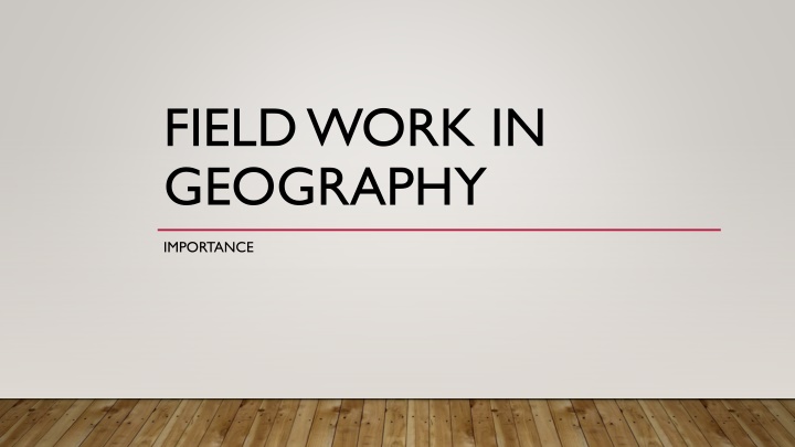 field work in geography