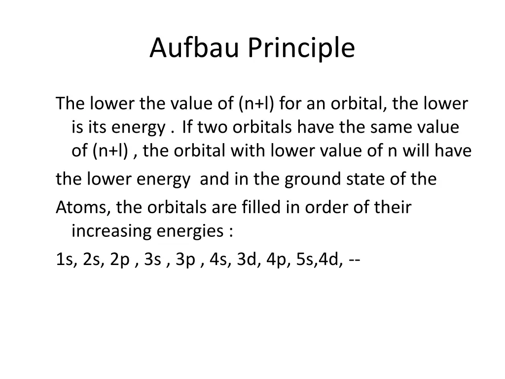 aufbau principle