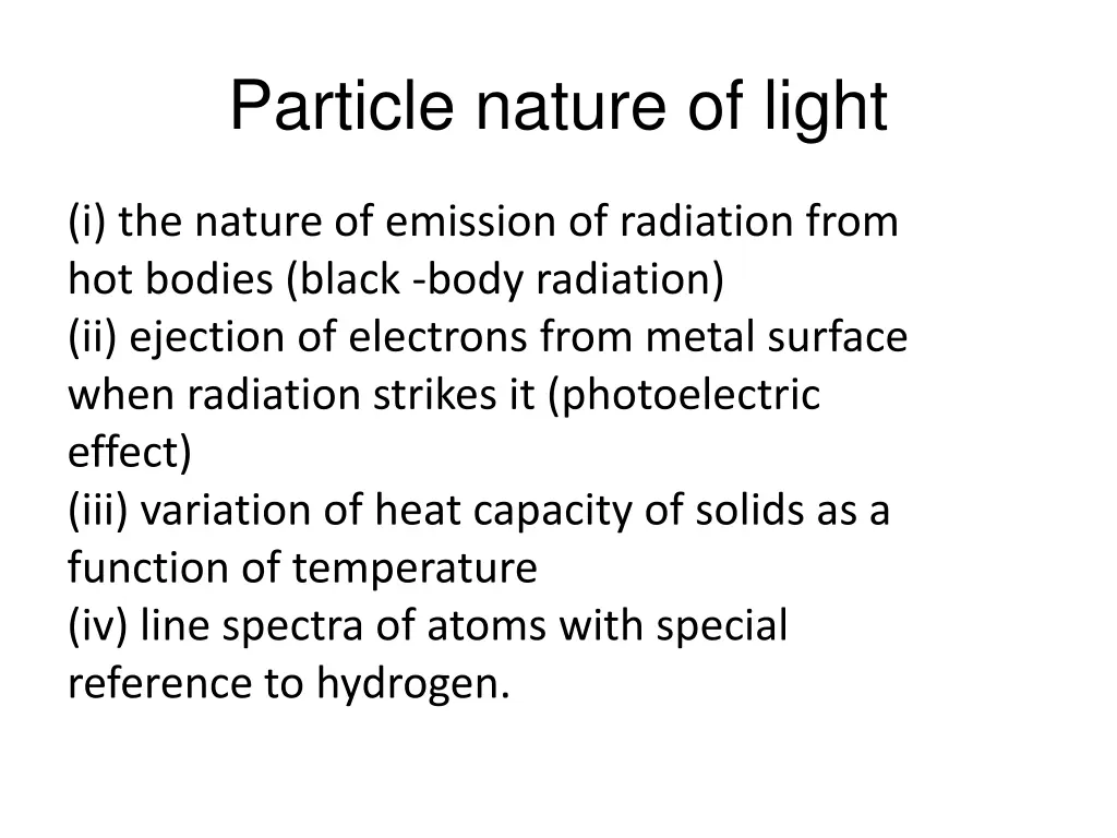 particle nature of light