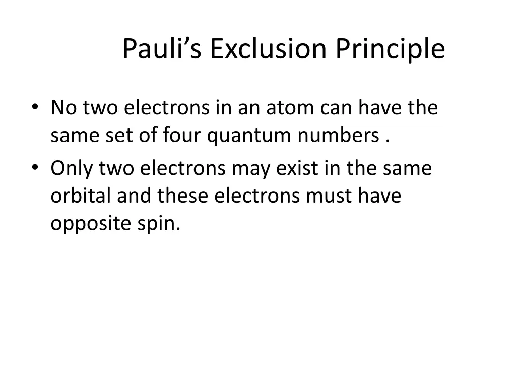 pauli s exclusion principle