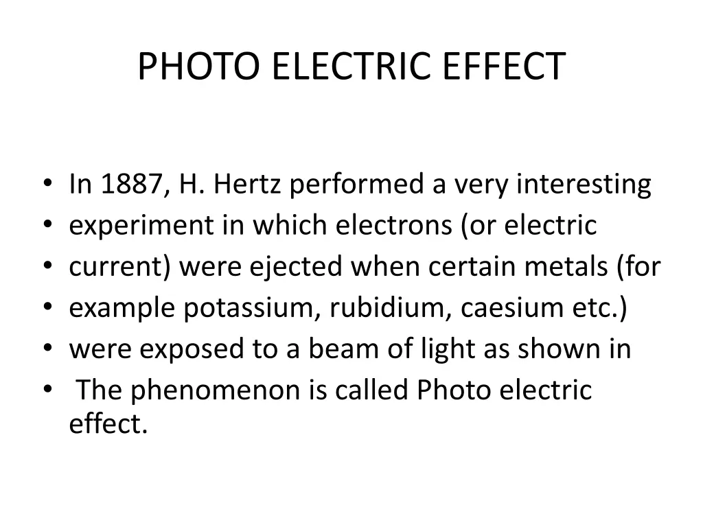 photo electric effect