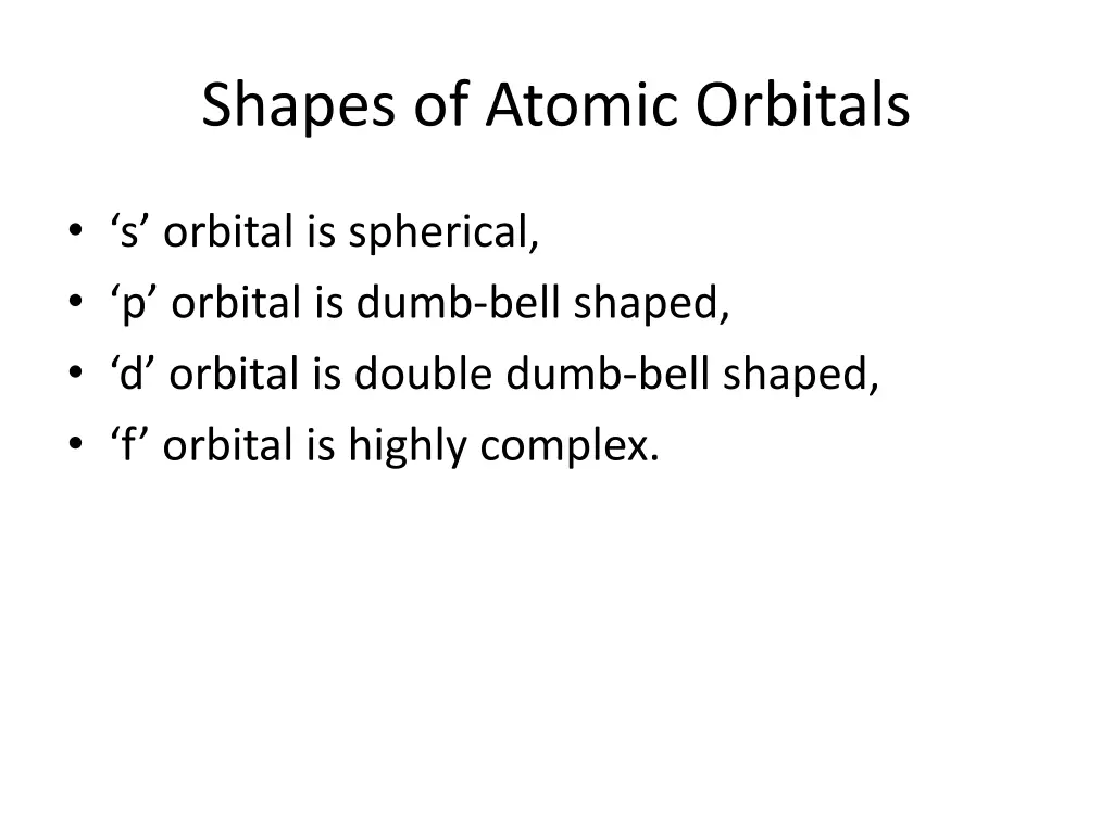 shapes of atomic orbitals