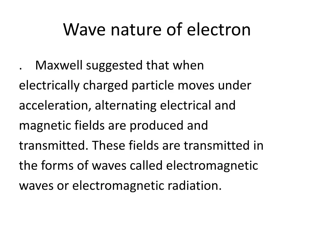 wave nature of electron