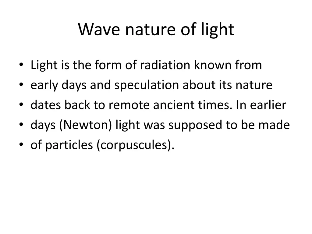 wave nature of light