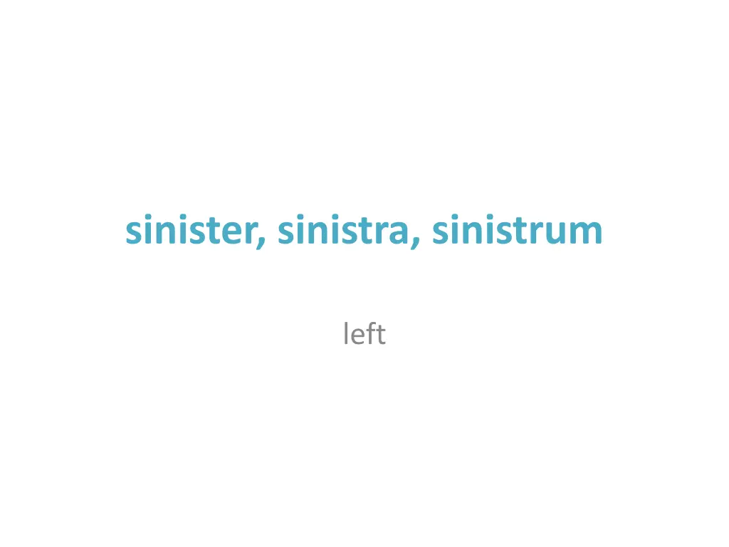 sinister sinistra sinistrum