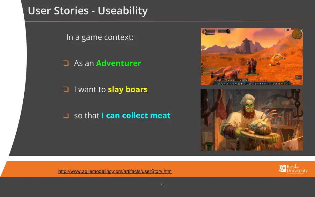 user stories useability