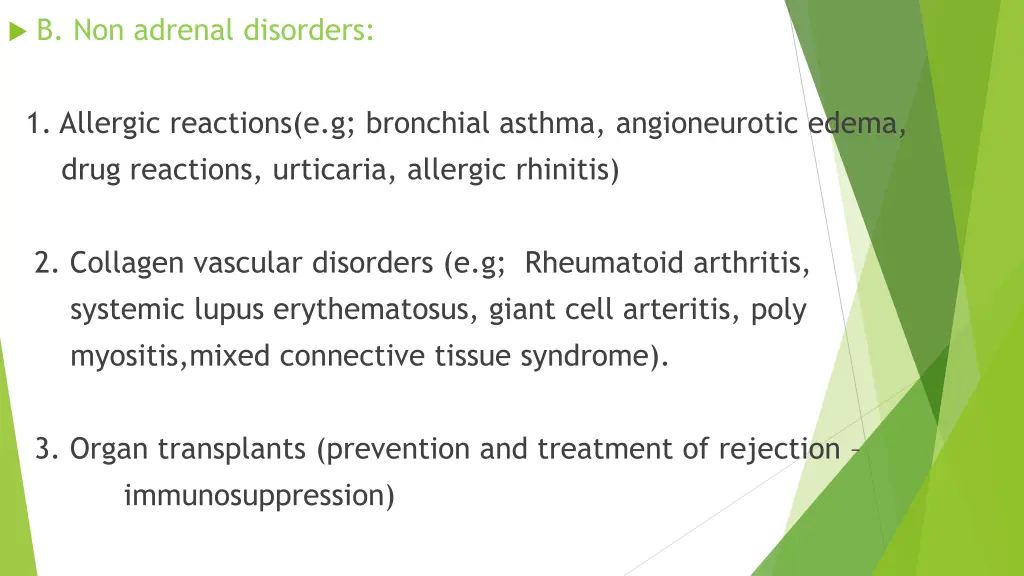 b non adrenal disorders