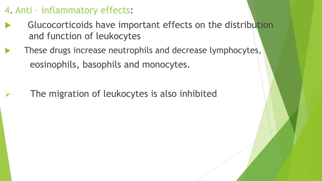 4 anti inflammatory effects glucocorticoids have