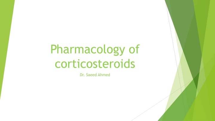 pharmacology of corticosteroids dr saeed ahmed