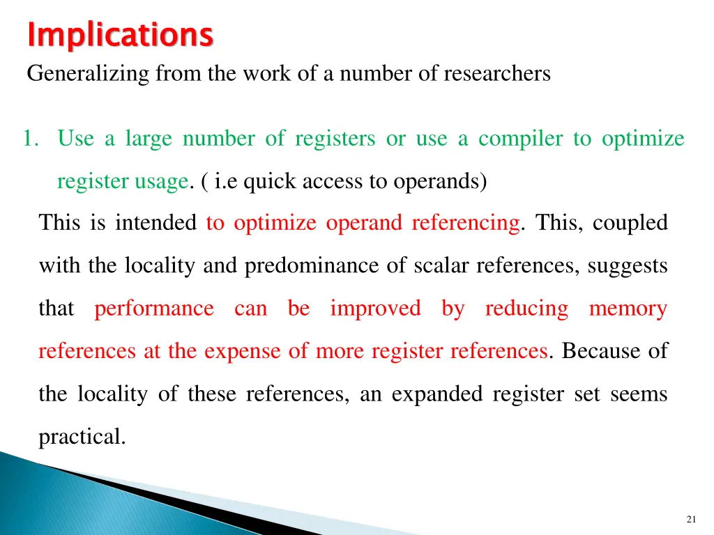 implications generalizing from the work